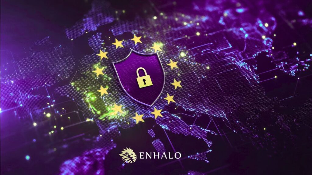 European cybersecurity readiness 2026 – digital shield with EU stars representing data protection, resilience, and compliance across Europe.