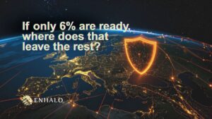 Digital map of Europe with glowing shield symbolising cybersecurity readiness.